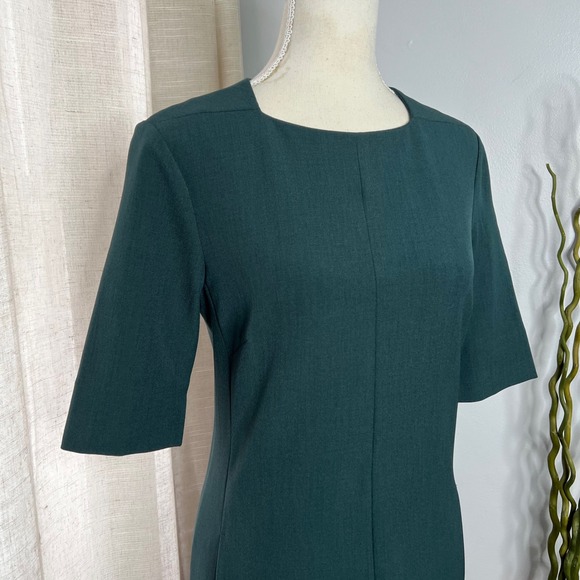 MM Lafleur Emily Dress Square Neck Pockets A Line‎ Emerald Green Women's Size 2 - Picture 4 of 11